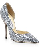 Jimmy Choo Whistler Swarovski Crystal-Covered Suede D'Orsay Pumps - Lyst