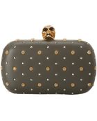 Alexander McQueen Studded Classic Skull Box Clutch Military - Lyst