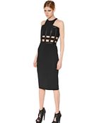 David Koma Viscose Jersey and Nappa Leather Dress - Lyst