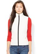 Lauren by Ralph Lauren Quilted Zip-Up Vest - Lyst