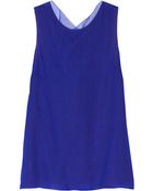 Vera Wang Sheer-Paneled Silk Top - Lyst