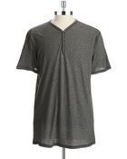 John Varvatos Striped Henley T-Shirt - Lyst