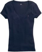 Tommy Hilfiger Short Sleeve V-Neck Tee - Lyst