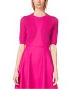 Michael Kors Cotton And Cashmere Pointelle Shrug - Lyst