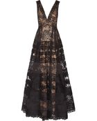 Elie Saab Tiered Lace Gown - Lyst