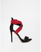 Aldo Nippers Red Strap High Heeled Sandals - Lyst
