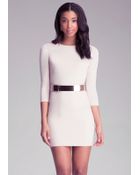 Bebe 3/4 Sleeve Bodycon Dress - Lyst