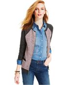 Tommy Hilfiger Mixed-Knit Zip-Front Cardigan - Lyst