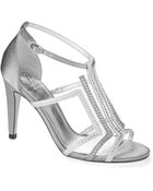 Adrianna Papell Emilia Satin And Crystal T-Strap Sandals - Lyst