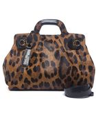 Ferragamo Preowned Leopard Print Pony Hair W Bag - Lyst