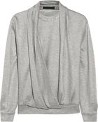 Alexander Wang Draped Jersey Sweatshirt - Lyst