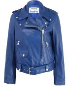 Acne Studios Mape Belted Leather Biker Jacket - Lyst