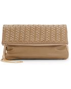 Deux Lux Madison Woven Faux Leather Clutch - Lyst