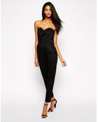Asos Jumpsuit With Pleated Bust Front - Lyst