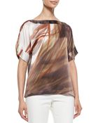 Lafayette 148 New York Larkin Short-Sleeve Printed Top - Lyst