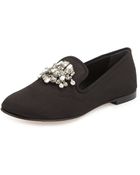 Giuseppe Zanotti Fabric Loafer With Jeweled Detail - Lyst