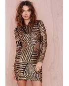 Nasty Gal Dress The Population Savannah Sequin Dress - Lyst
