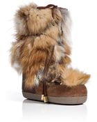 DSquared2 Suede Snow Boots With Fox Fur - Lyst