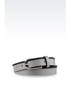 Emporio Armani Belt In Calfskin Leather And Ribbon - Lyst