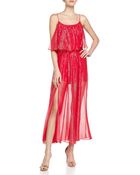 Halston Heritage Tiered Metallic Gown - Lyst