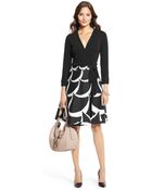 Diane von Furstenberg Dvf Amelia Silk Combo Flared Wrap Dress - Lyst