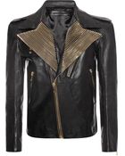 Alexander McQueen Zip Collar Leather Jacket - Lyst