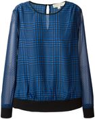 MICHAEL Michael Kors Prince Of Wales Print Blouse - Lyst