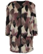 Nina Ricci Reversible Faux Fur Coat - Lyst