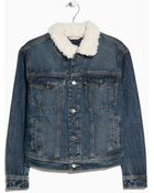 Mango Quilted Denim Jacket - Lyst