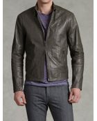 John Varvatos Tape Detail Leather Jacket - Lyst