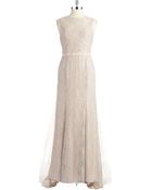 Vera Wang Illusion Lace Gown - Lyst