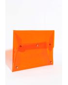 Glassworks Orange Clear Envelope Clutch - Lyst
