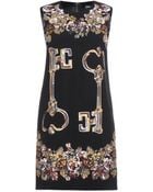 Dolce & Gabbana Embellished Crepe Dress - Lyst