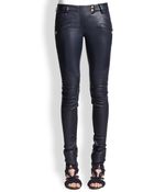 Balmain Leather Moto Pants - Lyst
