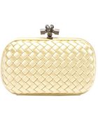 Bottega Veneta Light Yellow Intrecciato Satin 'Knot' Clutch - Lyst