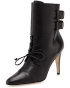 Manolo Blahnik Secunda Lace-Up Ankle Boot - Lyst