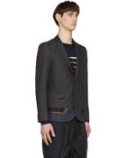 Kolor Charcoal Exposed Pocket Blazer - Lyst