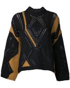 3.1 Phillip Lim Pointelle Cable Intarsia Sweater - Lyst