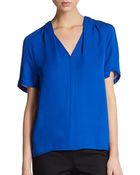 Halston Heritage Silk Hi-Lo Top - Lyst