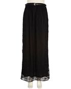 River Island Black Lace Belted Maxi Skirt - Lyst