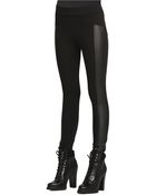 BCBGeneration Seamed Faux Leather Panel Leggings - Lyst