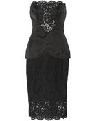 Cushnie Et Ochs Silk-Satin And Lace Dress - Lyst