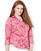 Lauren by Ralph Lauren Plus Paisley Cotton Shirt - Lyst