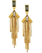 Vince Camuto Gold-Tone Linear Fringe Earrings - Lyst