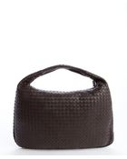 Bottega Veneta Dark Brown Intrecciato Leather 'Veneta' Large Hobo - Lyst