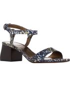 Lanvin Snake-Stamped Ankle-Strap Sandals - Lyst