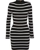 Balmain Striped Stretch-Knit Mini Dress - Lyst