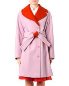 Jil Sander Navy Bi-Colour Textured-Wool Coat - Lyst