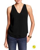 Banana Republic Factory Layered-Hem Cut-Out Blouse - Lyst