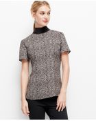 Ann Taylor Cheetah Print Bow Top - Lyst